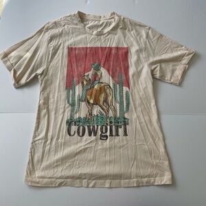 Organic Generation Women's Crop T-shirt Small Ranch Cowgirl Western